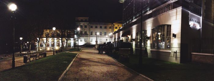 Illuminated city at night