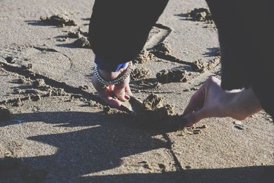 Low section of people on beach