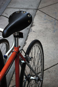 Close-up of bicycle seat