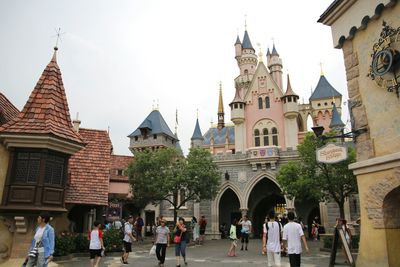 Tourists in front of church