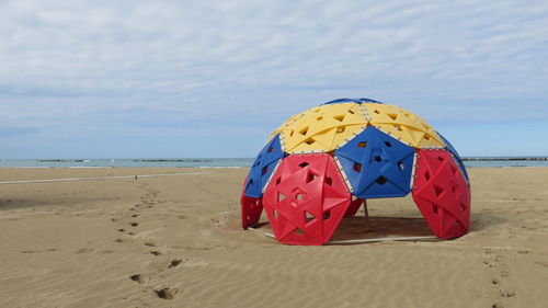 Play equipment at sandy beach