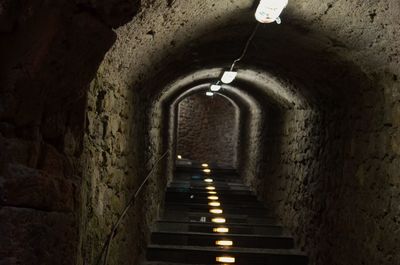 Interior of illuminated tunnel