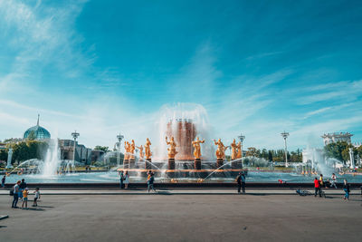 View of fountain in city