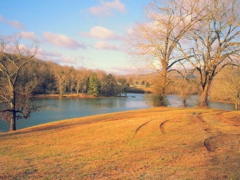 Scenic view of river against sky