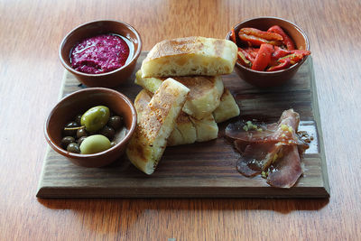 Close-up of served food