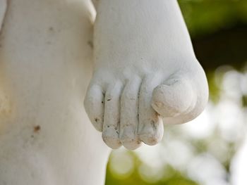 Close-up of hand statue