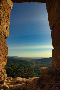 Scenic view of rock formation against sky