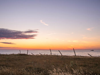 Scenic view of beach during sunset