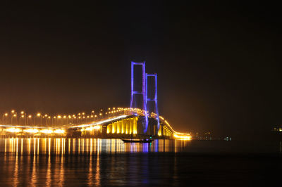 Illuminated city at night