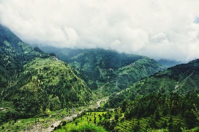 Scenic view of mountains against sky