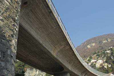 Low angle view of bridge against clear sky