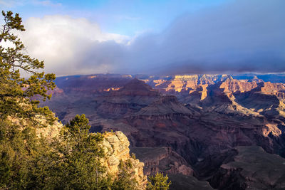 Scenic view of mountains against sky