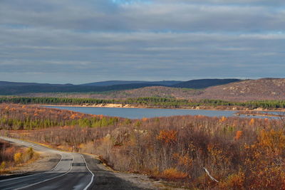 Highway by lake