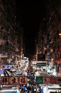 View of illuminated city at night