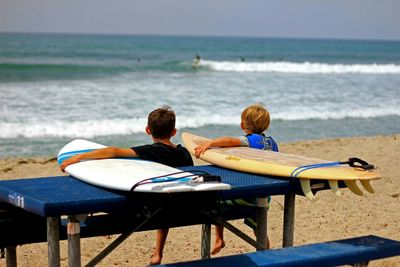 People sitting on beach