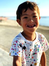 Portrait of boy on beach