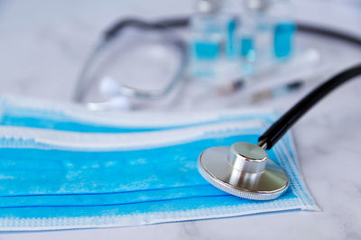 Close-up of eyeglasses on table