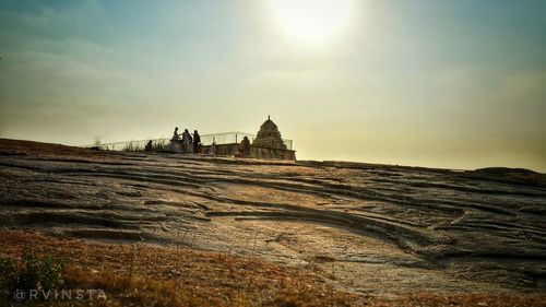 View of temple against sky during sunset