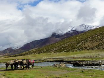 Scenic view of mountains against sky