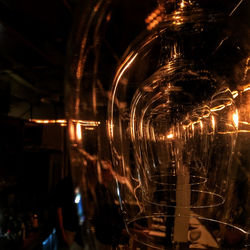 Illuminated lights at night