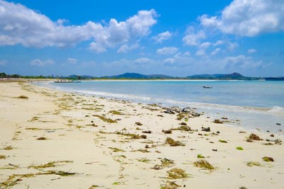 Scenic view of beach against sky