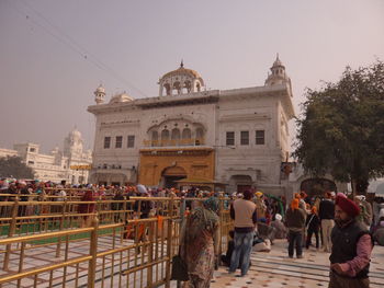 Group of people in front of building