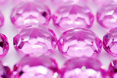 Close-up of gemstones on table