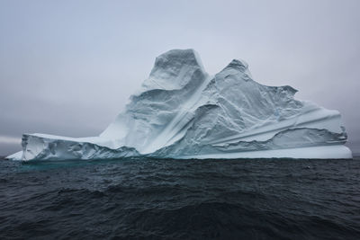 Scenic view of frozen sea against sky