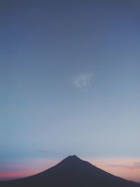 Scenic view of silhouette mountain against sky during sunset