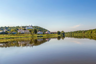 View of gorokhovets from klyazma river, russia