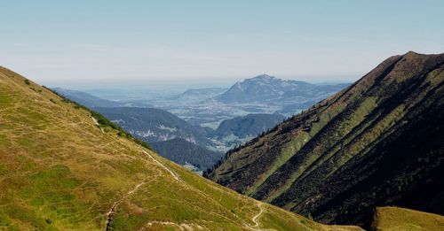 Scenic view of mountains against sky