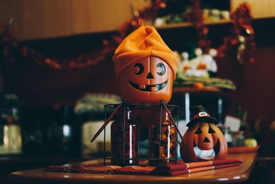 Close-up of toy on table