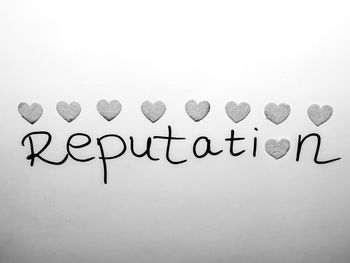 Close-up of text over white background