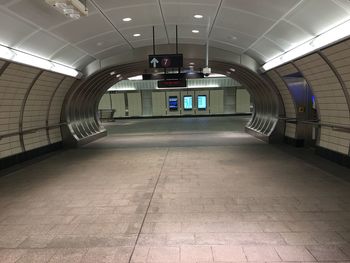 Empty underground walkway