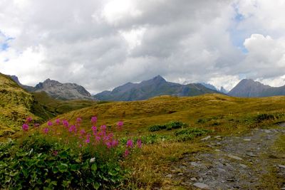 Scenic view of mountains against sky