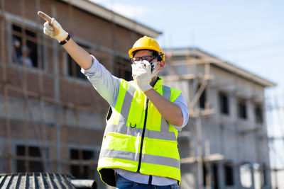 Man working at construction site