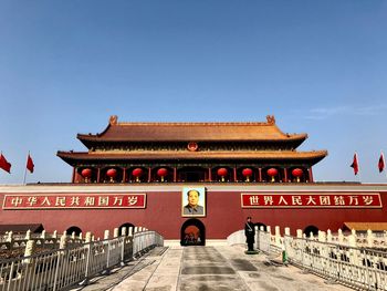 View of temple building against sky