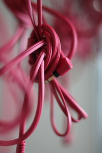 Close-up of red cables