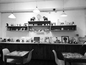 Empty chairs and tables at home