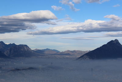 Scenic view of mountains against sky