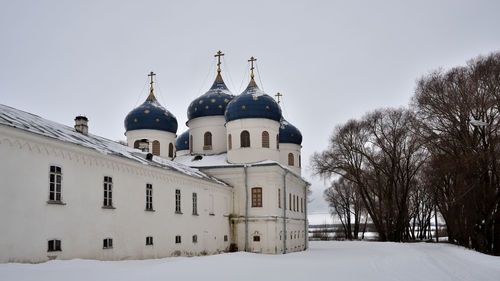 View of building against clear sky during winter