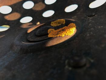 Close-up of illuminated lighting equipment