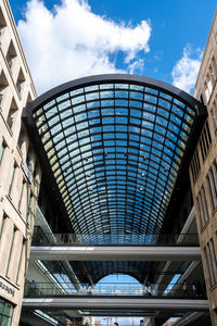 Low angle view of modern building against sky