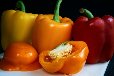 Close-up of orange bell peppers