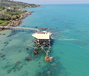 High angle view of swimming pool in sea