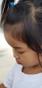 Close-up portrait of cute girl