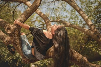 Woman in a tree