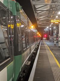 Train at railroad station platform