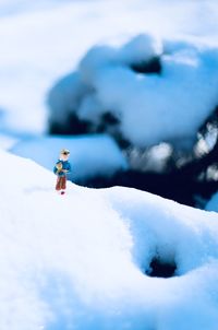 Person skiing on snow covered land