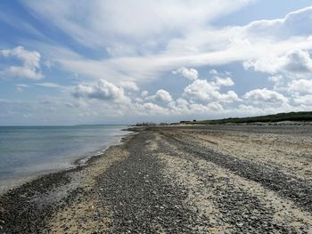 Scenic view of beach against sky